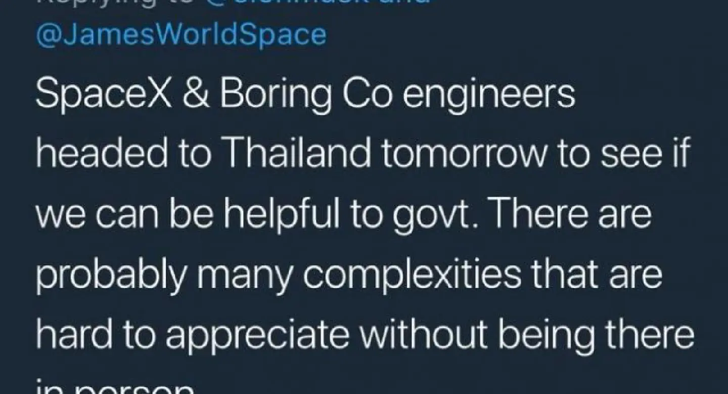 Elon Musk Sends Team to Thailand to Help in Cave Rescue : Bloomberg Elon Musk Sends Team to Thailand to Help in Cave Rescue : Bloomberg