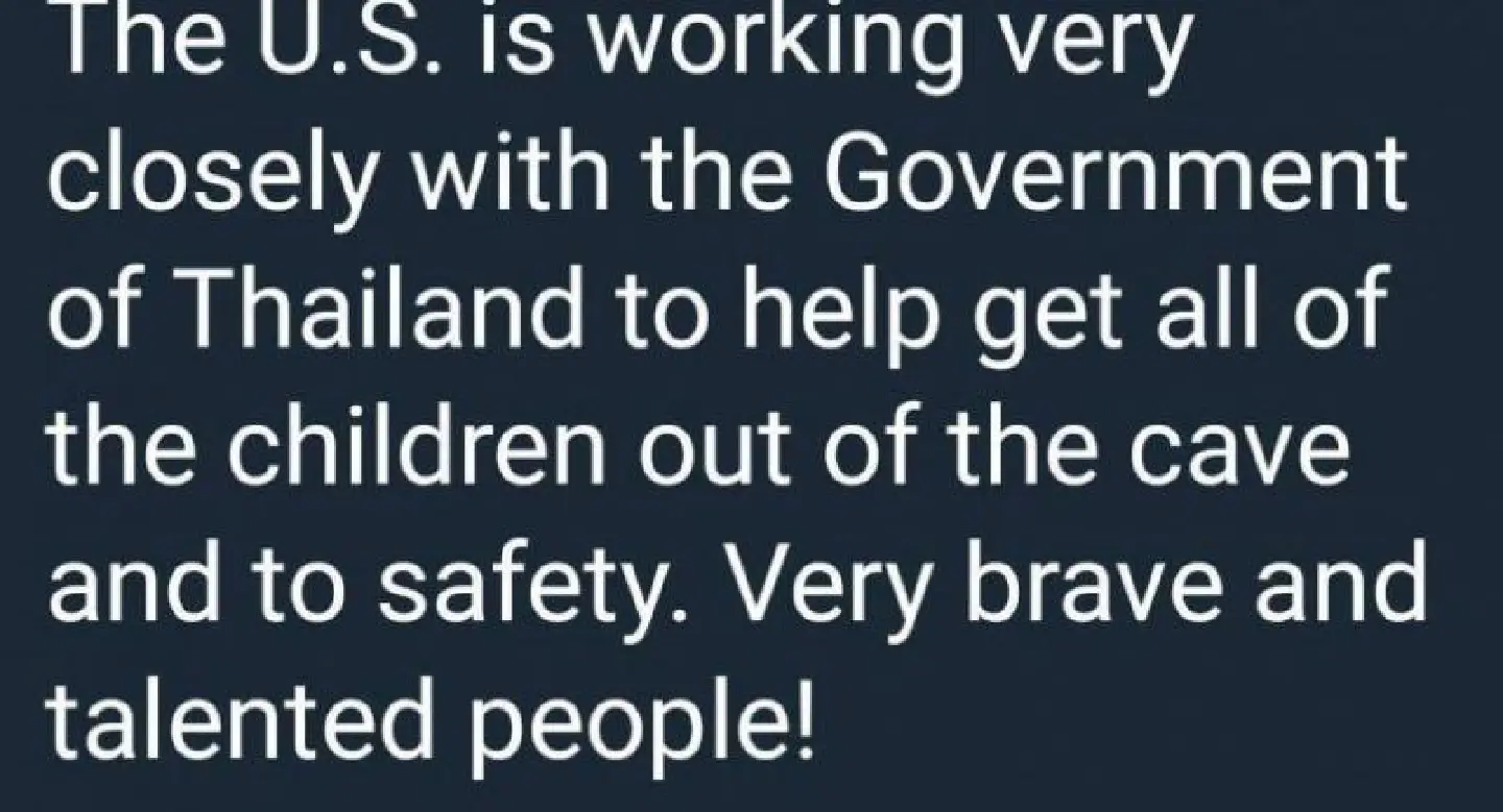 ‘Brave and talented people!’ Trump tweets of cave rescue ‘Brave and talented people!’ Trump tweets of cave rescue