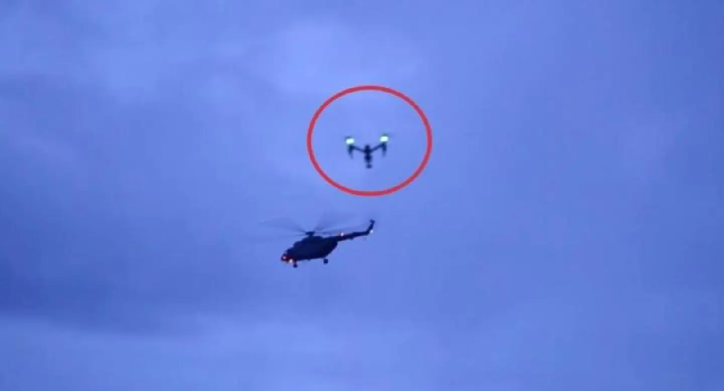 Air Force threatens legal action as drone flies near evacuation helicopter