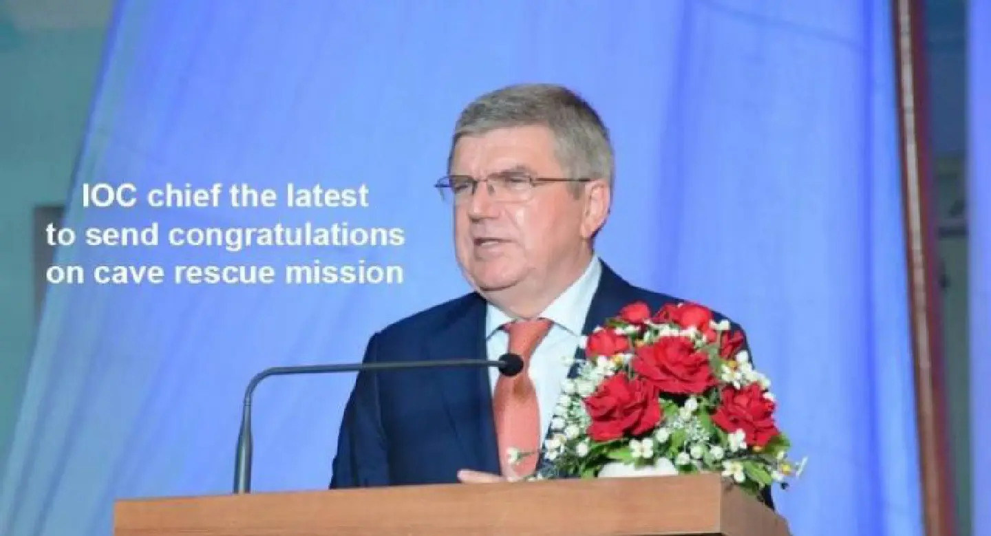 IOC chief the latest to send congratulations on cave rescue mission IOC chief the latest to send congratulations on cave rescue mission