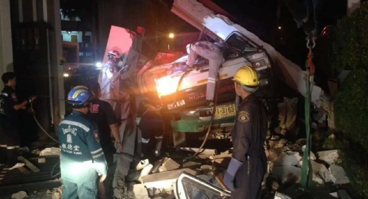 Wife killed as husband’s runaway truck hits Bangkok estate’s entrance Wife killed as husband’s runaway truck hits Bangkok estate’s entrance