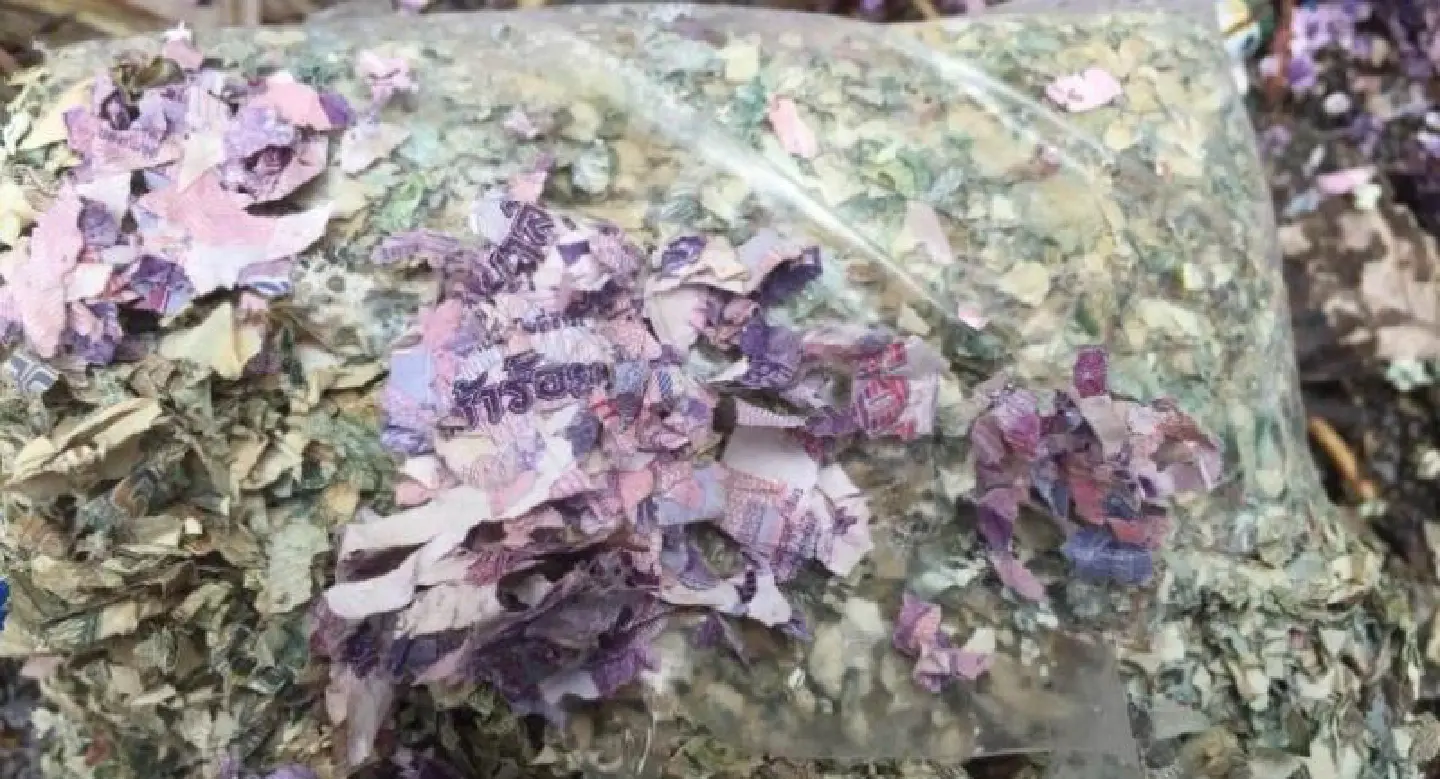 Shredded notes dumped in Trat
