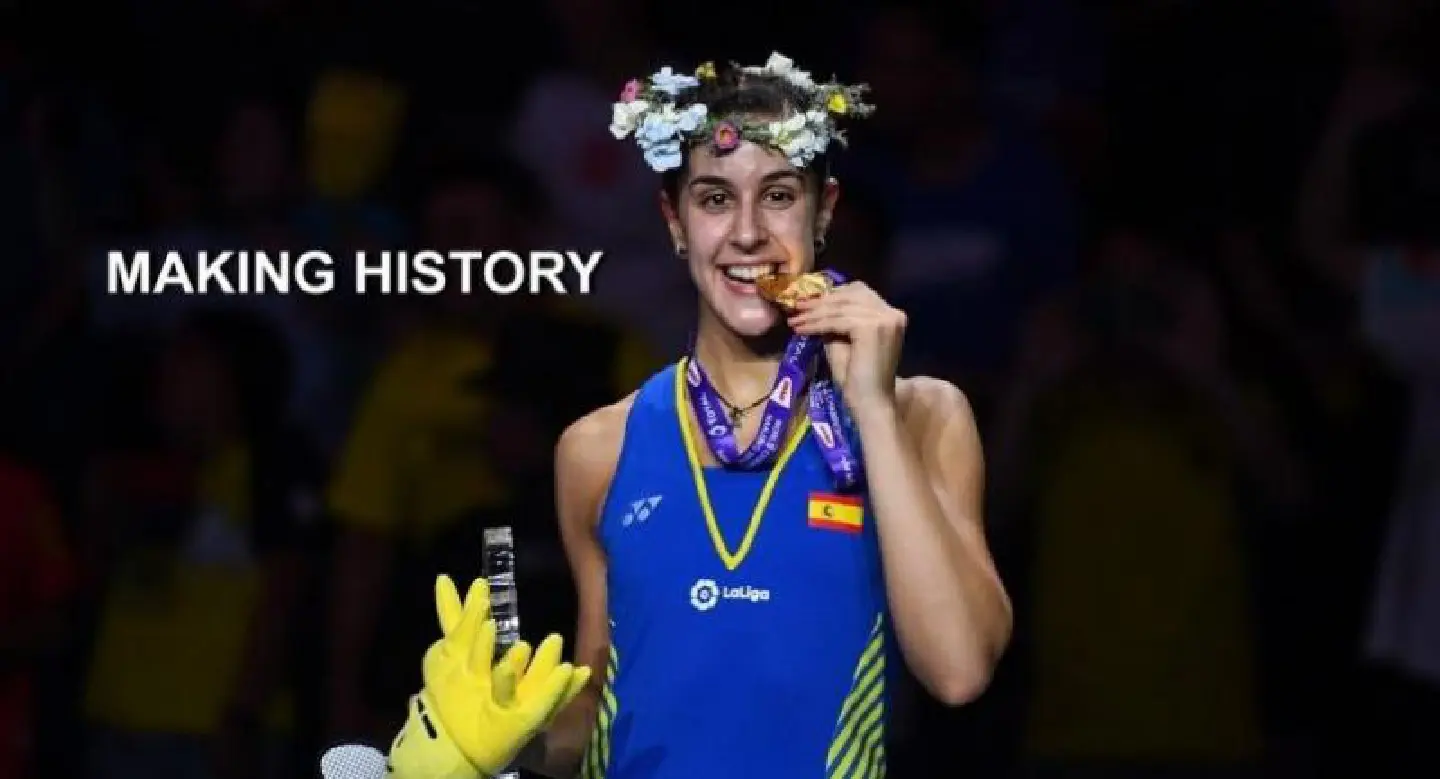 Marin makes history with third badminton world title Marin makes history with third badminton world title