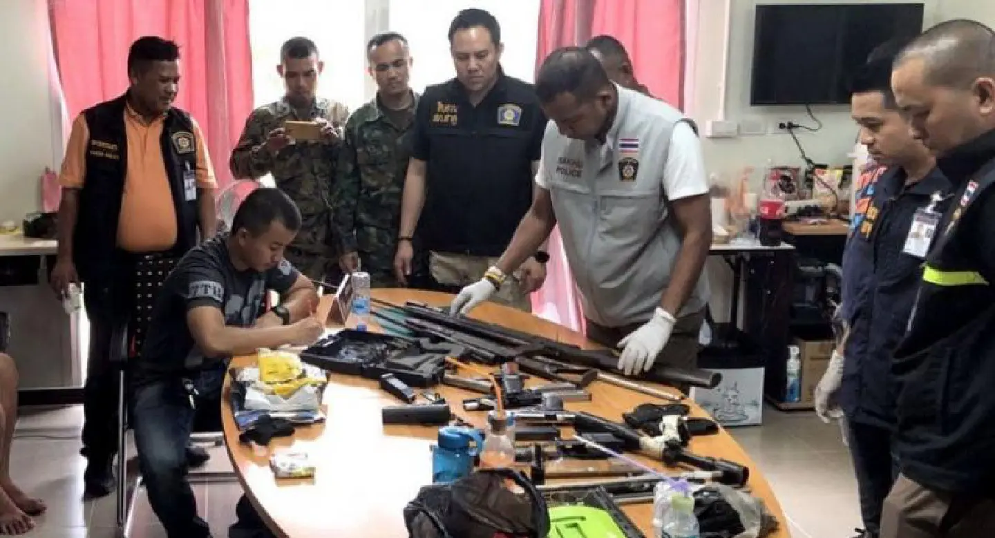 Phuket garage in drugs and firearms bust