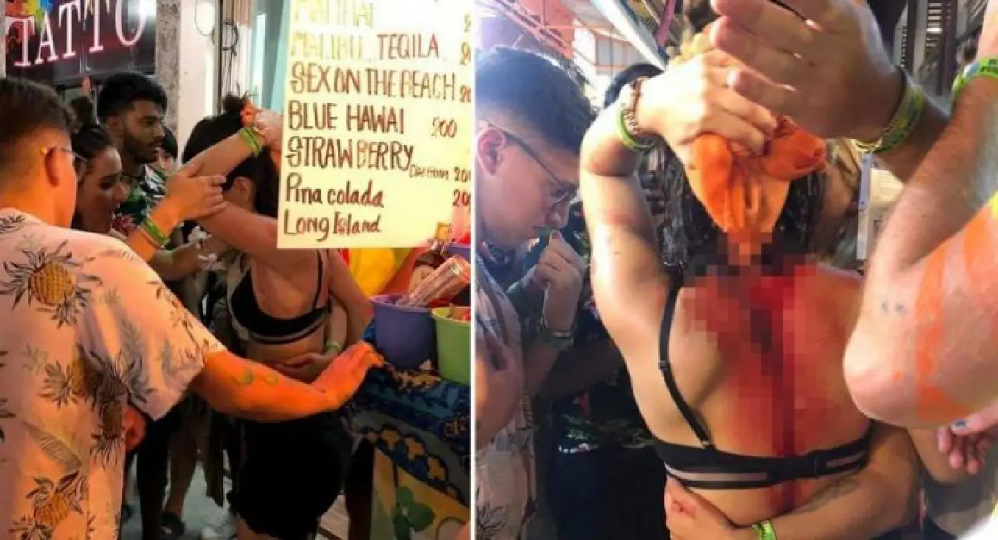 Thai Facebook users condemn Thai man for hitting foreign woman on head with bottle Thai Facebook users condemn Thai man for hitting foreign woman on head with bottle