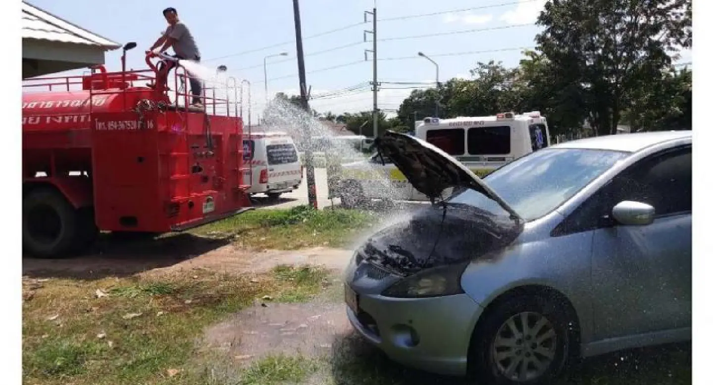 Van with newly installed LPG tank catches fire