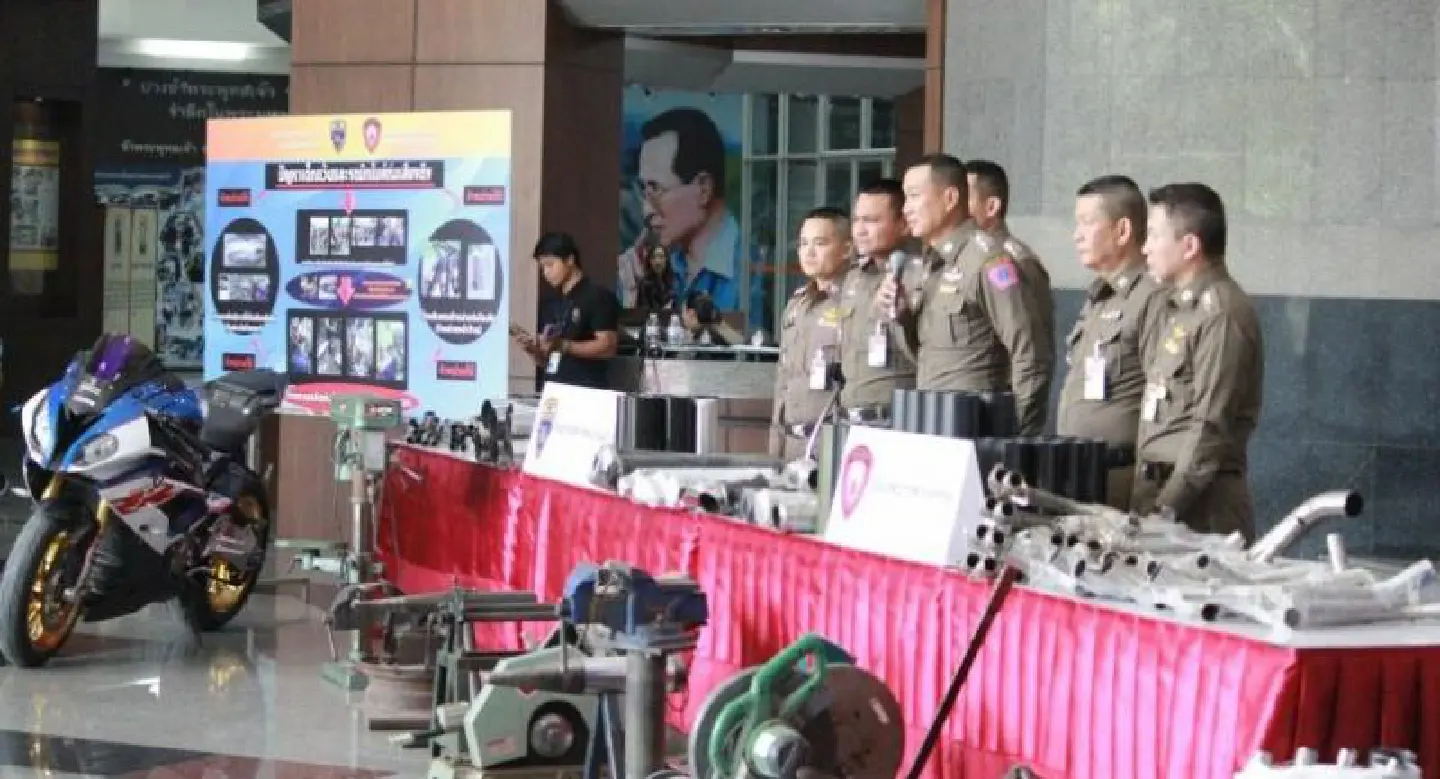 Bt5m of loud 'substandard' exhaust pipes seized Bt5m of loud 'substandard' exhaust pipes seized
