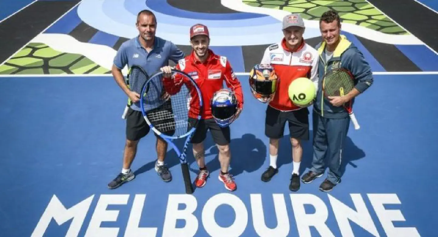 Game, set, MotoGP™! Dovizioso and Miller meet Lleyton Hewitt in Melbourne Game, set, MotoGP™! Dovizioso and Miller meet Lleyton Hewitt in Melbourne