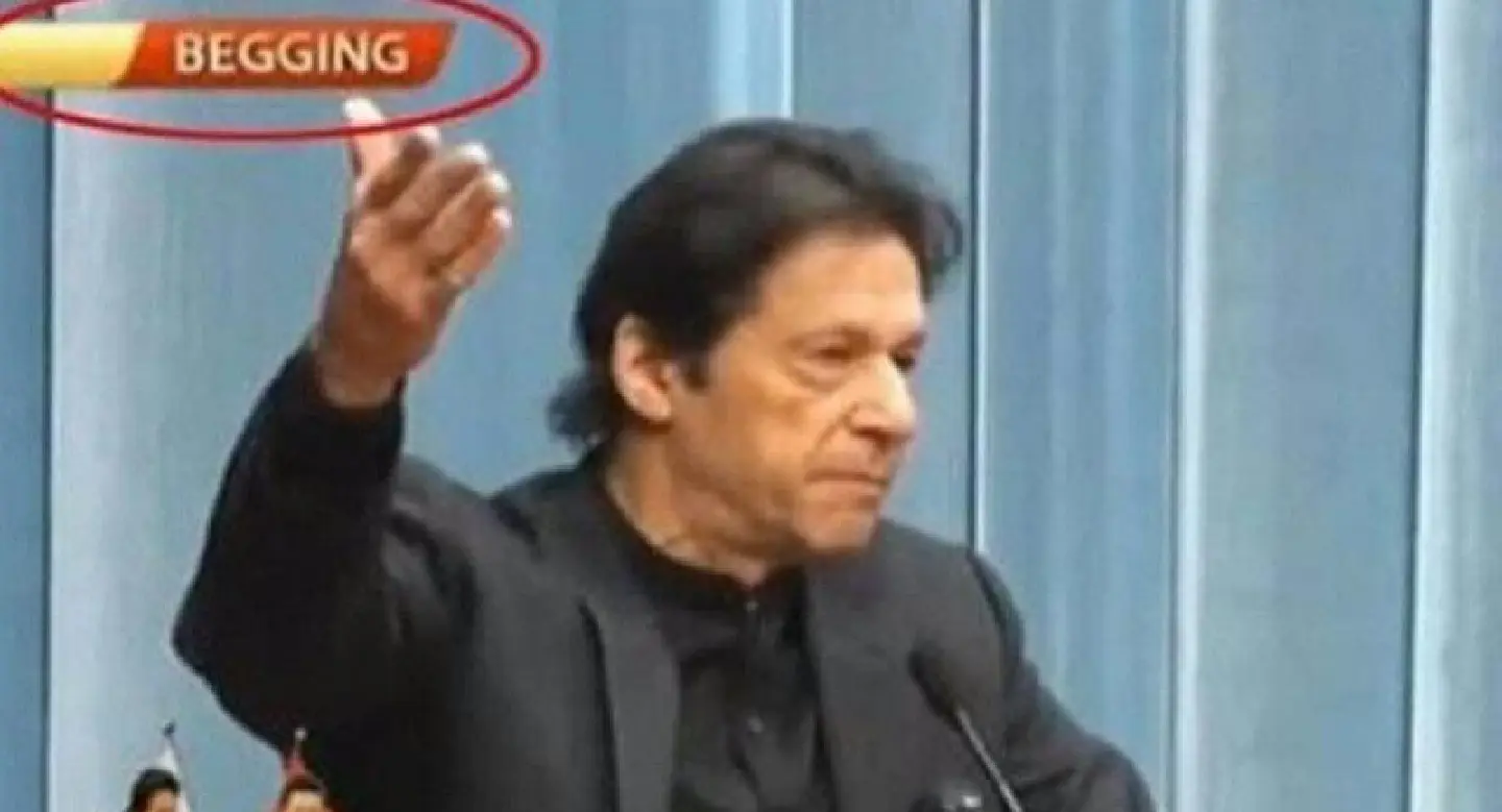 Pak television embarrasses Imran Khan with ‘begging’ slip-up
