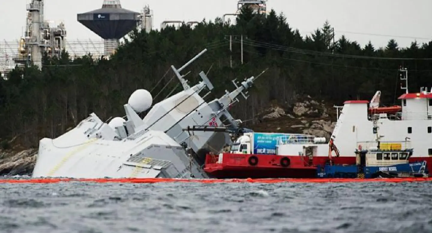 Norway frigate sinks after tanker collision Norway frigate sinks after tanker collision