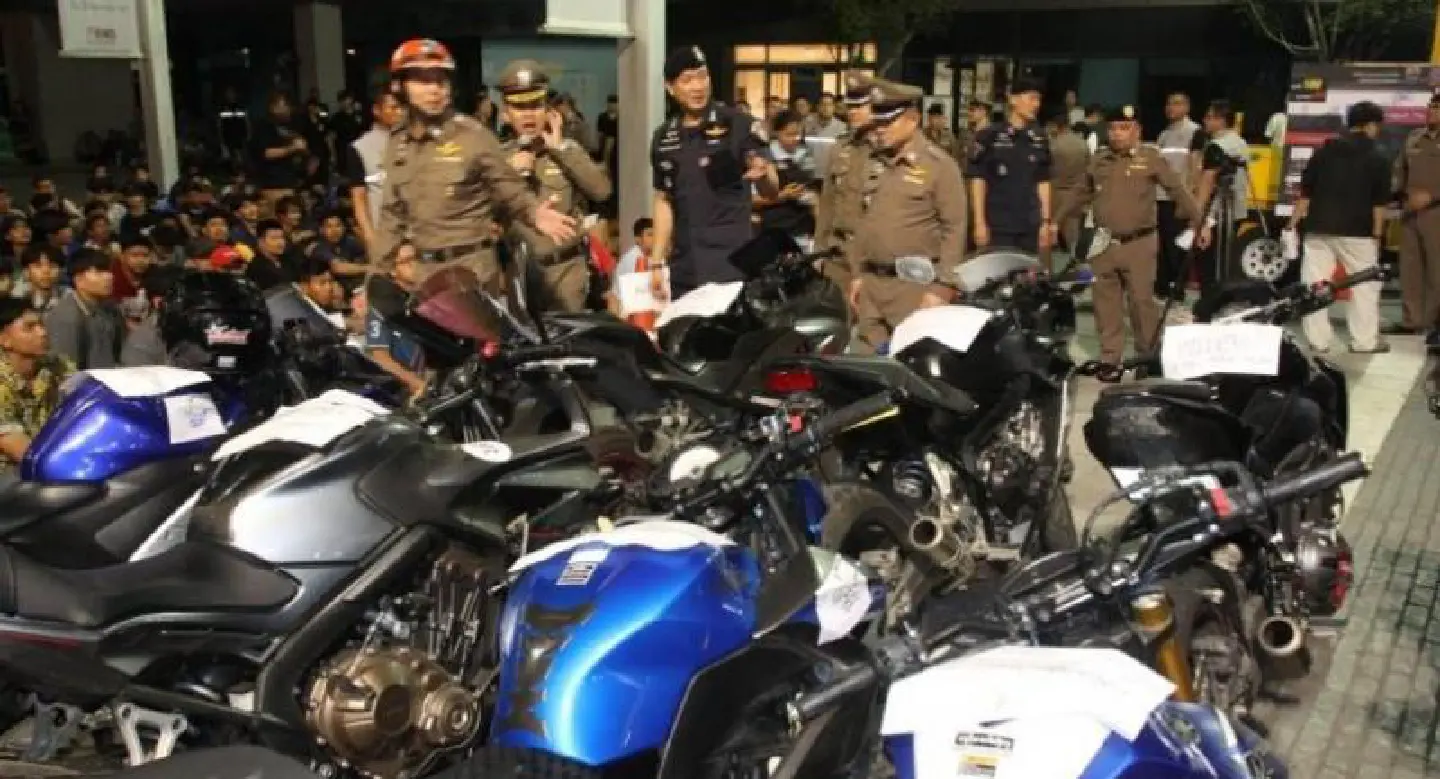 134 arrested, 120 illegally-modified motorcycles seized in Bangkok 134 arrested, 120 illegally-modified motorcycles seized in Bangkok