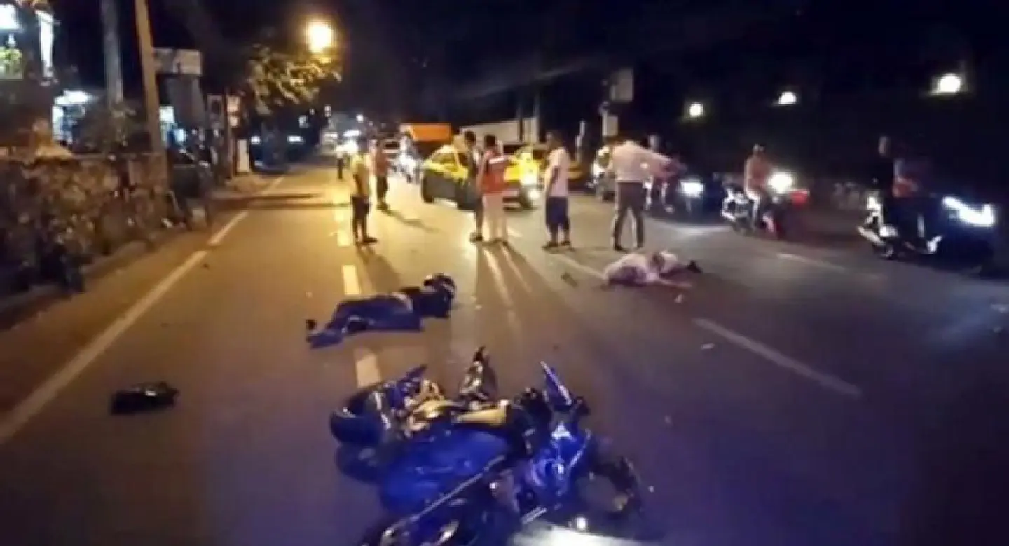 Foreign tourist badly injured by big bike in Pattaya Foreign tourist badly injured by big bike in Pattaya