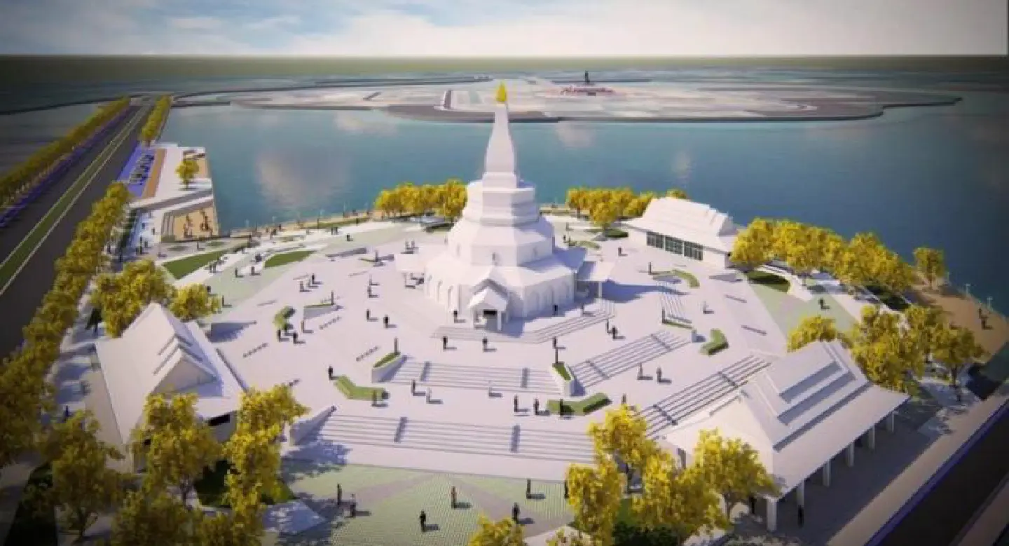 White chedi to serve as memorial to revered monk