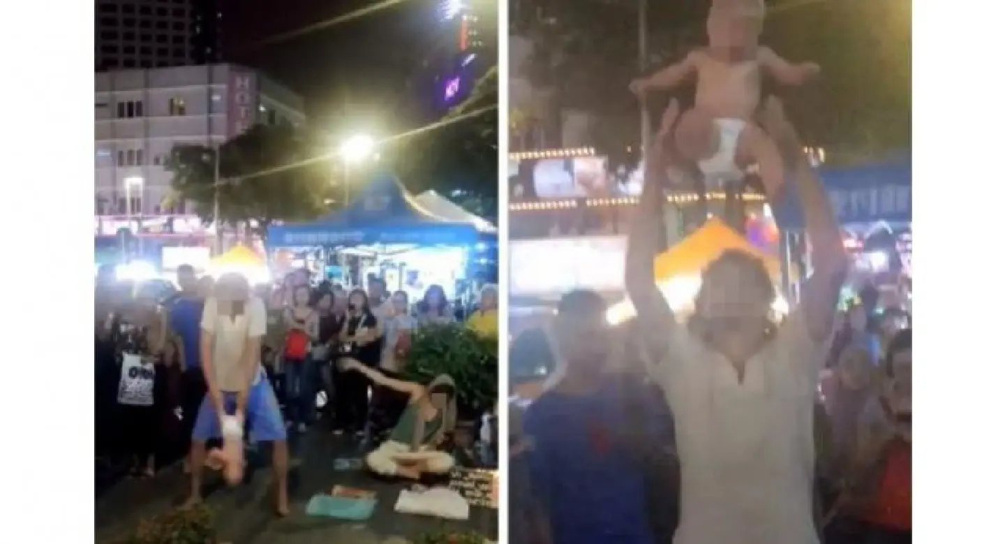 Video of baby being flung around by the feet causing outrage