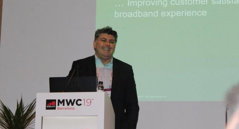 Elias Aravantinos, senior analyst at IHS Markit, briefs the press on Tuesday at the MWC19 in Barcelona, Spain.