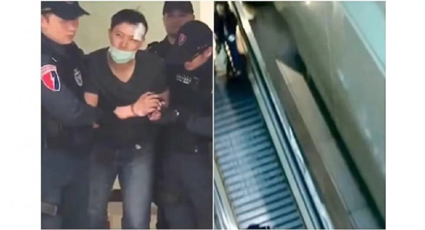 Man throws wife from fourth floor of airport Man throws wife from fourth floor of airport