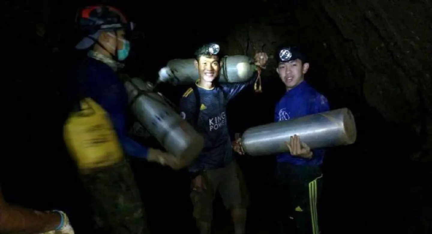 Wild Boars' help recover equipment from Tham Luang cave Wild Boars' help recover equipment from Tham Luang cave