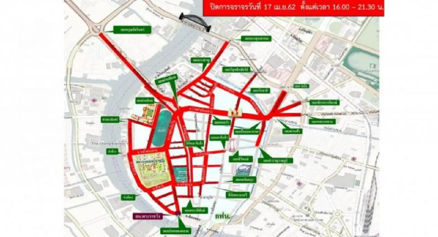 Rattanakosin roads closed for coronation procession rehearsal Rattanakosin roads closed for coronation procession rehearsal