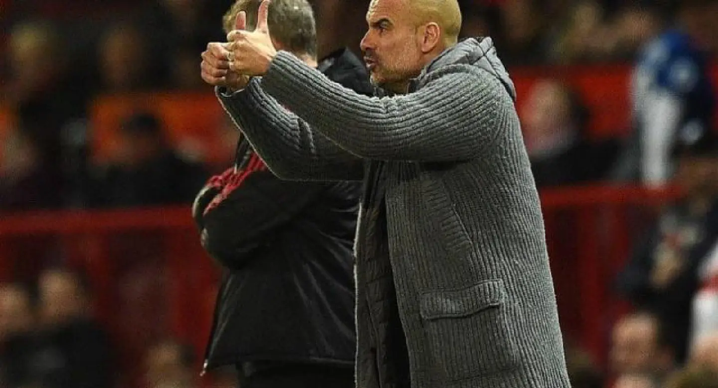 Guardiola urges title calm after Man City beat United Guardiola urges title calm after Man City beat United