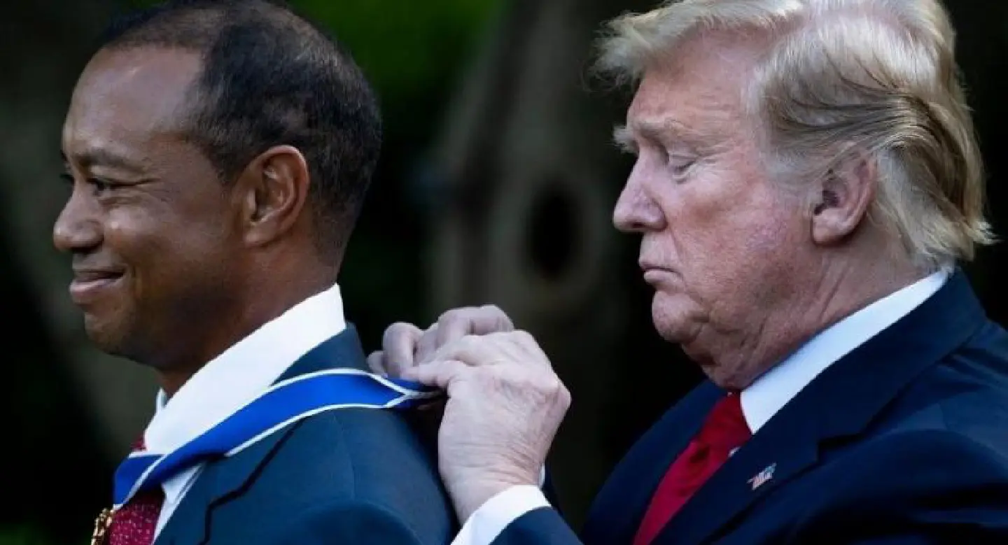 Trump awards Presidential Medal of Freedom to Tiger Woods Trump awards Presidential Medal of Freedom to Tiger Woods