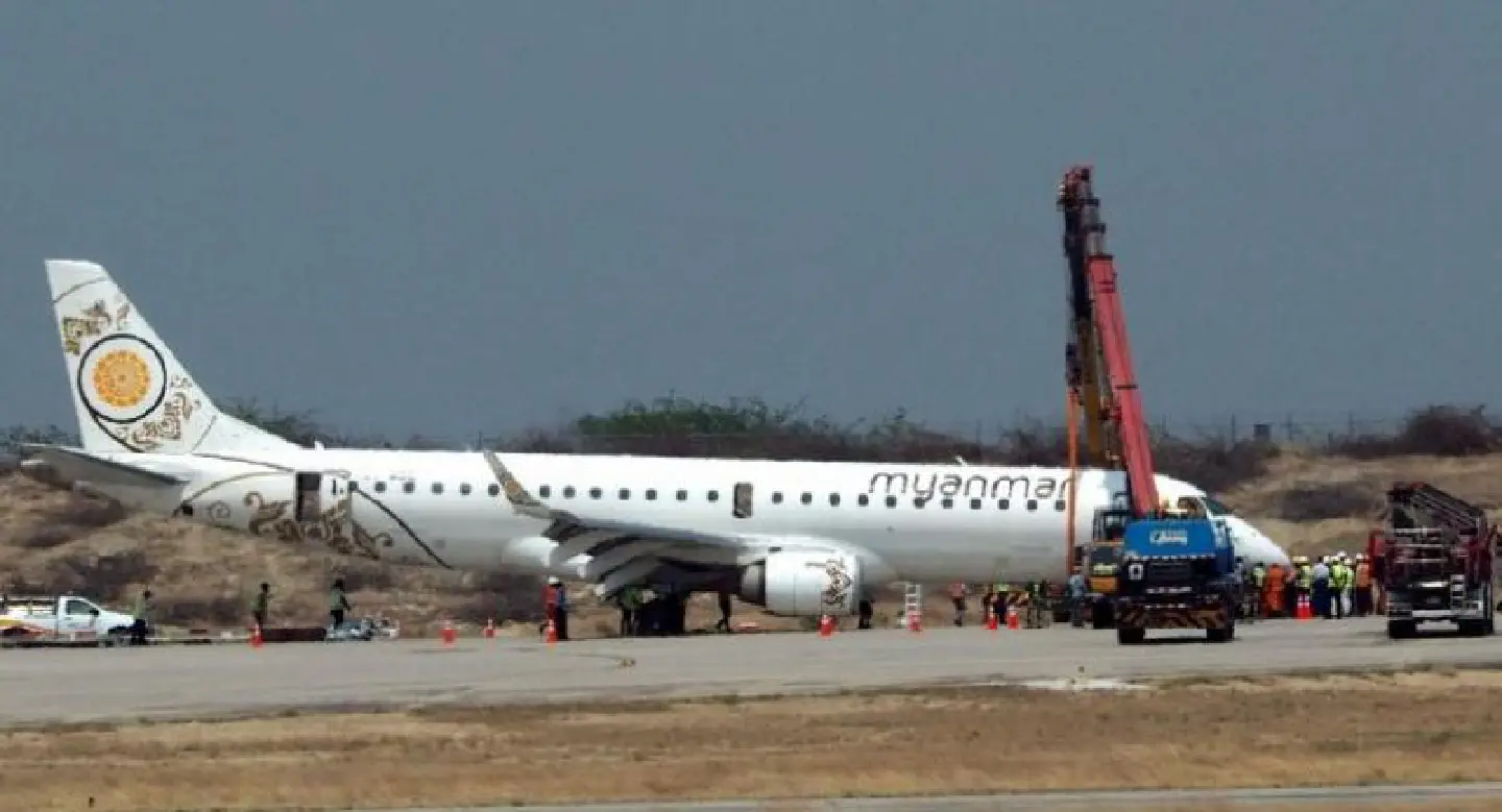 Myanmar plane in emergency touchdown as landing gear fails