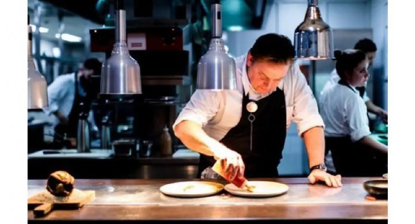 An artist in the kitchen