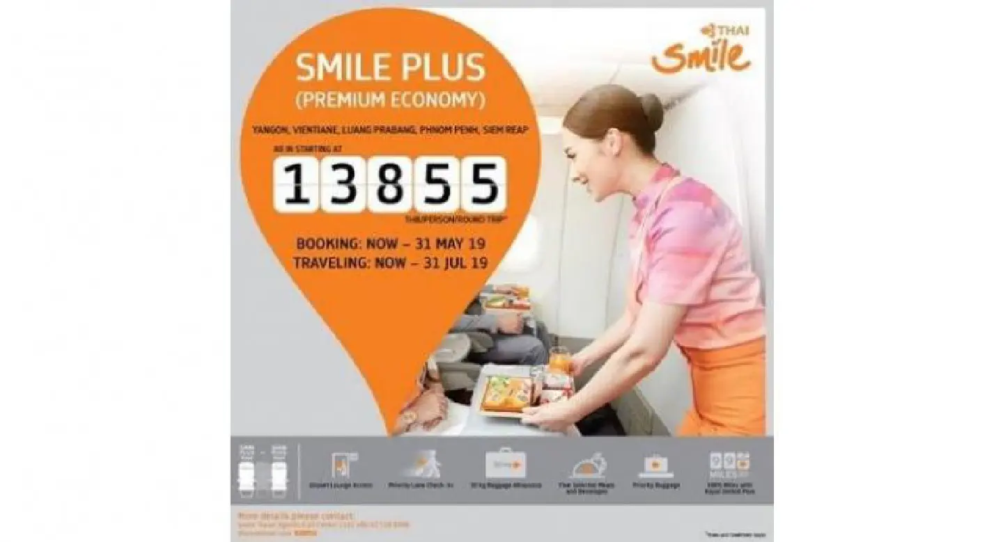 THAI Smile launches a campaign for Smile Plus tickets for Indochina routes