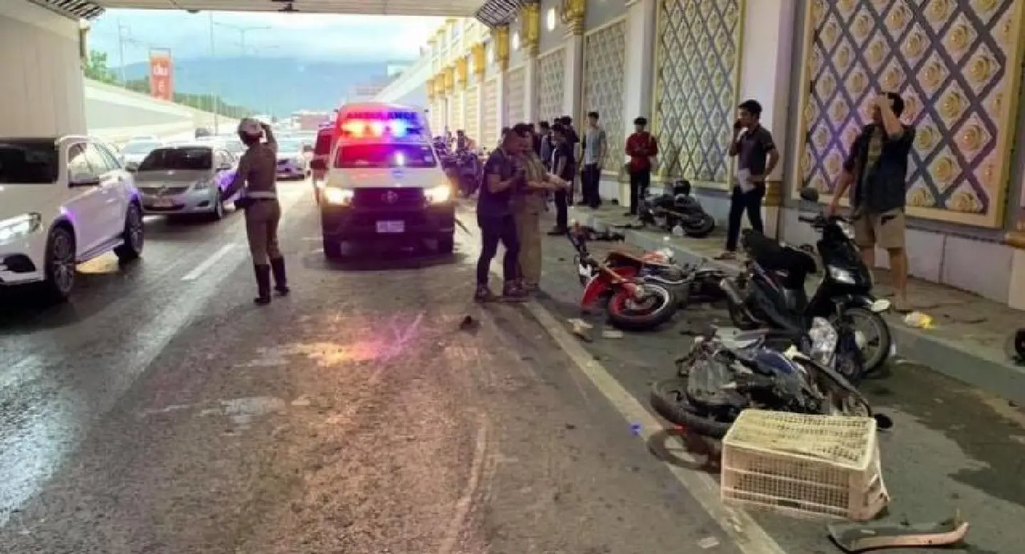 Motorbike riders injured in Chiang Mai underpass Motorbike riders injured in Chiang Mai underpass