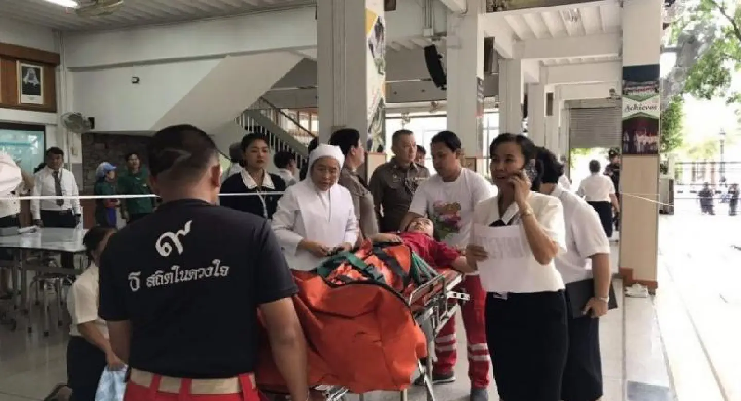Ten students injured as construction materials fall on school