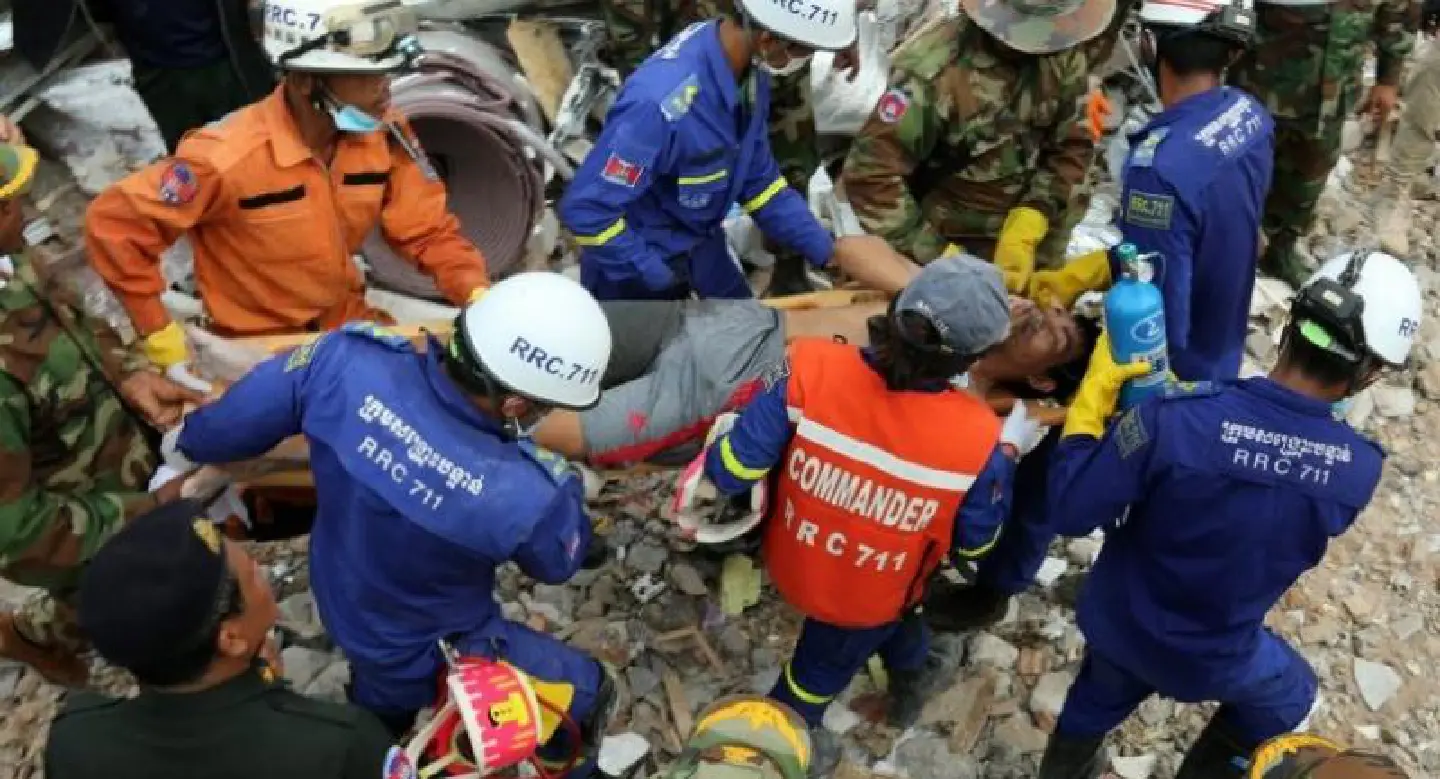 Two survivors, three bodies pulled from collapsed Cambodia building