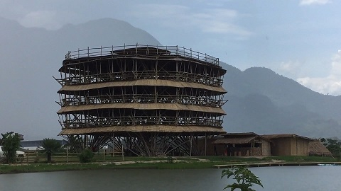 Bamboo structure offers breathtaking view of Doi Nang Non mountain range Bamboo structure offers breathtaking view of Doi Nang Non mountain range