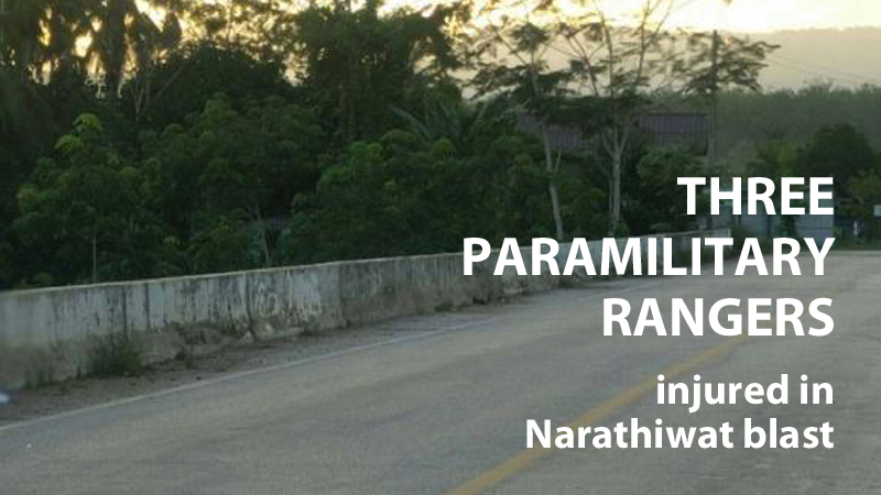 Three paramilitary rangers injured in Narathiwat blast Three paramilitary rangers injured in Narathiwat blast