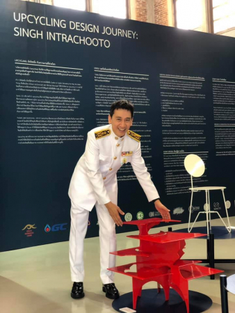 Associate Professor Dr Singh Intrachooto, winner of the Silpathorn 2019 Award in design, at his exhibition “Upcycling Design Journey Targeting Sustainability” at Bangkok’s Ratchadamnoen Contemporary Art Centre that open now till August 31, 2019.
