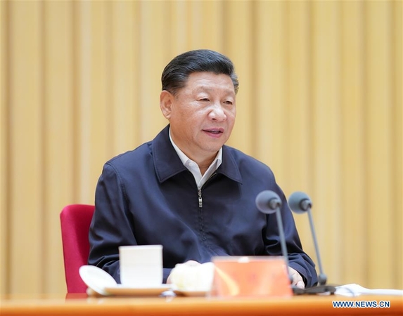 General Secretary of the Communist Party of China (CPC) Central Committee Xi Jinping, also Chinese president and chairman of the Central Military Commission, addresses a meeting highlighting Party building in central Party and state institutions in Beijing, capital of China, July 9, 2019. [Photo/Xinhua]
