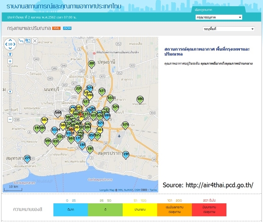 Pollution levels improve in many Bangkok areas Pollution levels improve in many Bangkok areas