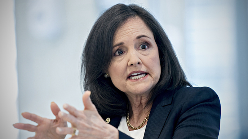 Judy Shelton speaks during a Bloomberg Television interview in Washington on May 29, 2019. MUST CREDIT: Bloomberg photo by Andrew Harrer.Photo by: Andrew Harrer — Bloomberg