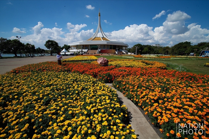 Flower-bedecked Rama IX Park hosting markets, music, soothsayers Flower-bedecked Rama IX Park hosting markets, music, soothsayers