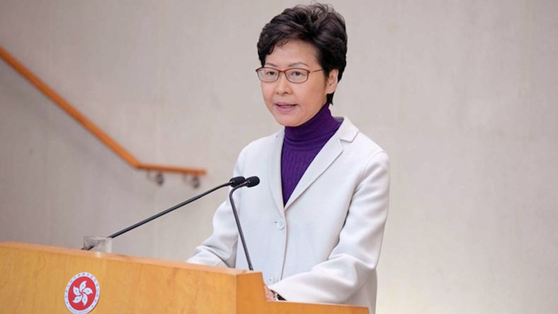 Hong Kong Chief Executive Carrie Lam Cheng Yuet-ngor speaks to the media ahead of an Executive Council meeting in Hong Kong, Dec 3, 2019. (PHOTO / HKSAR GOVERNMENT)