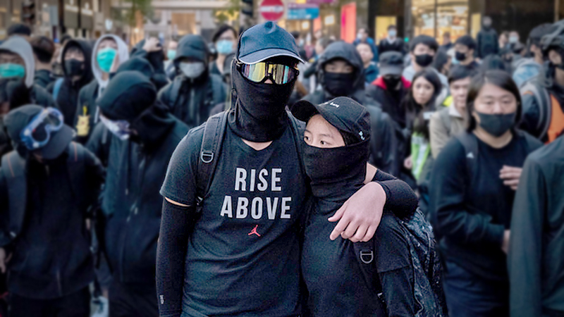 Anti-Government Protests in Hong Kong

HONG KONG, CHINA - DECEMBER 8: Protesters form a frontline during a standoff with police at a demonstration on December 8, 2019 in Hong Kong, China. Demonstrations in Hong Kong stretched into its sixth month as pro-democracy groups won the recent District Council elections, continuing demands for an independent inquiry into police brutality, the retraction of the word 