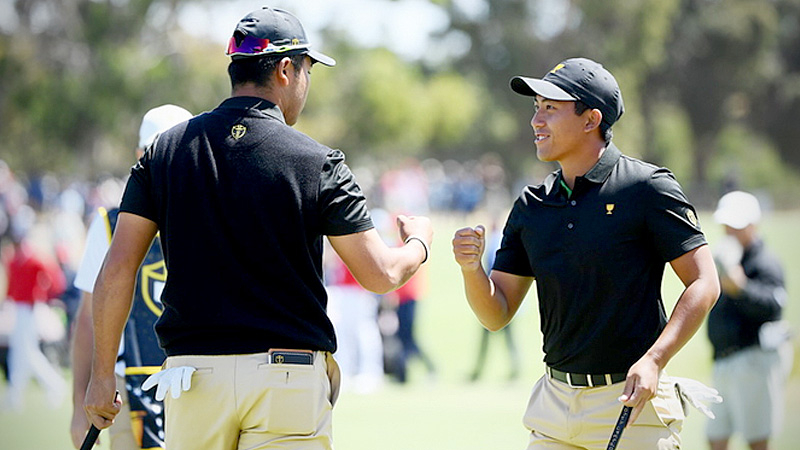 Asian debutants rise to occasion as International team leads Day 1 at Presidents Cup Asian debutants rise to occasion as International team leads Day 1 at Presidents Cup
