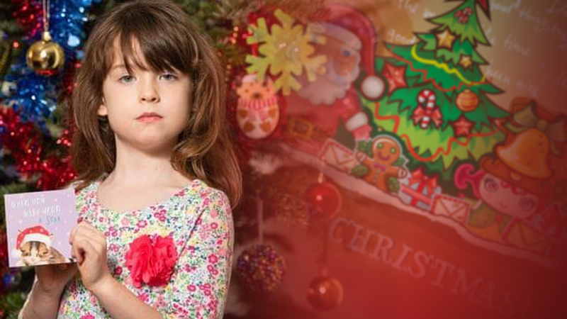 A girl said she found a plea for help in her Christmas card. The seller is investigating. A girl said she found a plea for help in her Christmas card. The seller is investigating.