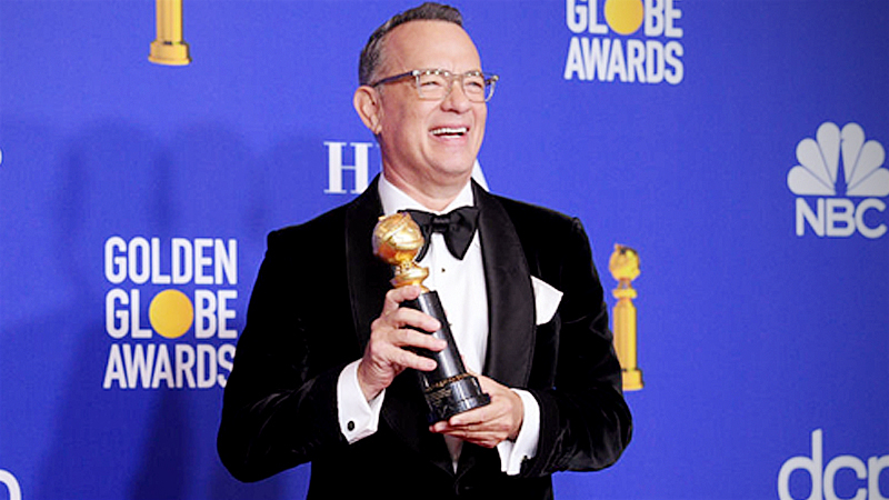 Tom Hanks is peak Tom Hanks as he cries about how much he loves his family during Golden Globes Tom Hanks is peak Tom Hanks as he cries about how much he loves his family during Golden Globes