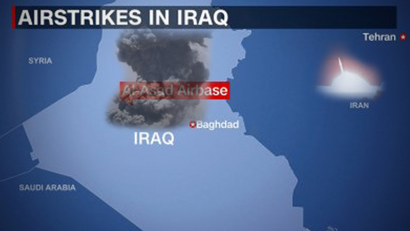 Iraqi air base struck by rockets; Pentagon blames Iran Iraqi air base struck by rockets; Pentagon blames Iran