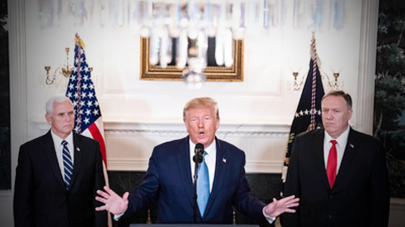 Sen. Bernie Sanders on Thursday doubled down on presenting himself as the staunchest antiwar candidate in the Democratic field, unveiling legislation to block President Donald Trump(centre) from deploying funding for military action against Iran without the approval of Congress.