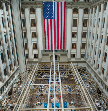 A view of the Grand Lobby of the Trump International Hotel in Washington in June 2017. MUST CREDIT: Washington Post photo by Linda Davidson
