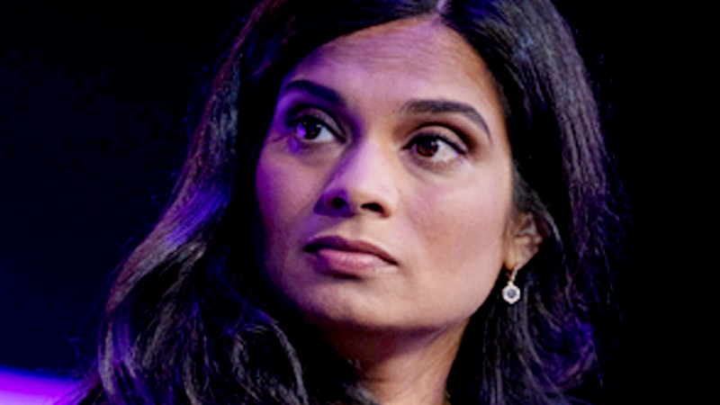 Vijaya Gadde, chief legal officer of Twitter., listens during the Wall Street Journal Tech Live global technology conference in Laguna Beach, Calif., on Oct. 21, 2019. MUST CREDIT: Bloomberg photo by Martina Albertazzi.