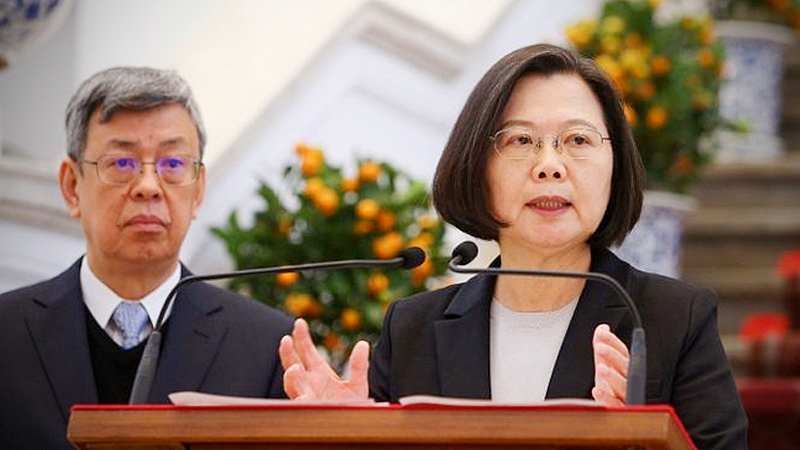 President Tsai Ing-wen speaks at a press conference on Jan. 22, 2020. (CNA)