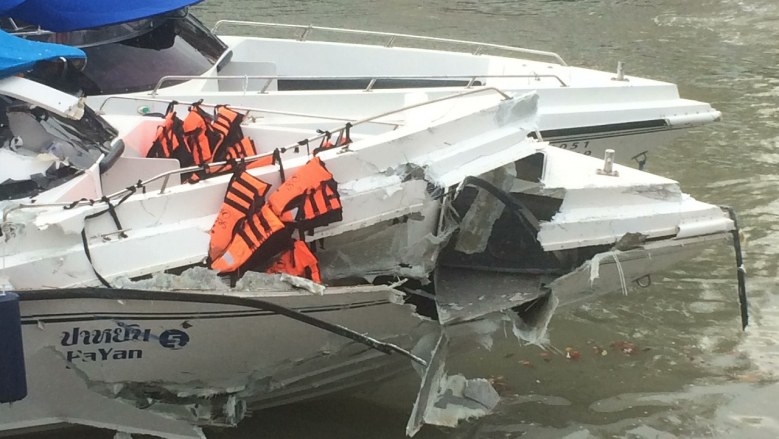Two dead, 21 injured in Phuket as speedboats collide Two dead, 21 injured in Phuket as speedboats collide