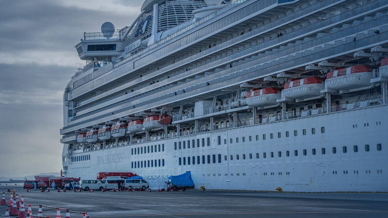Ailing Diamond Princess passengers slowly moving ashore Ailing Diamond Princess passengers slowly moving ashore