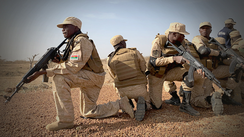Burkinabe special forces practice responding to attacks at a military training exercise run by the United States in Thies, Senegal, on Wednesday, Feb. 19, 2020. MUST CREDIT: Washington Post photo by Danielle Paquette